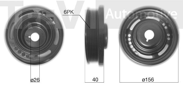 TREVI AUTOMOTIVE Ременный шкив, коленчатый вал PC1258